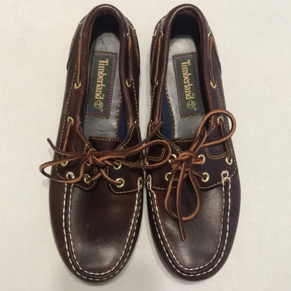 Maroon Timberland Deck Shoes